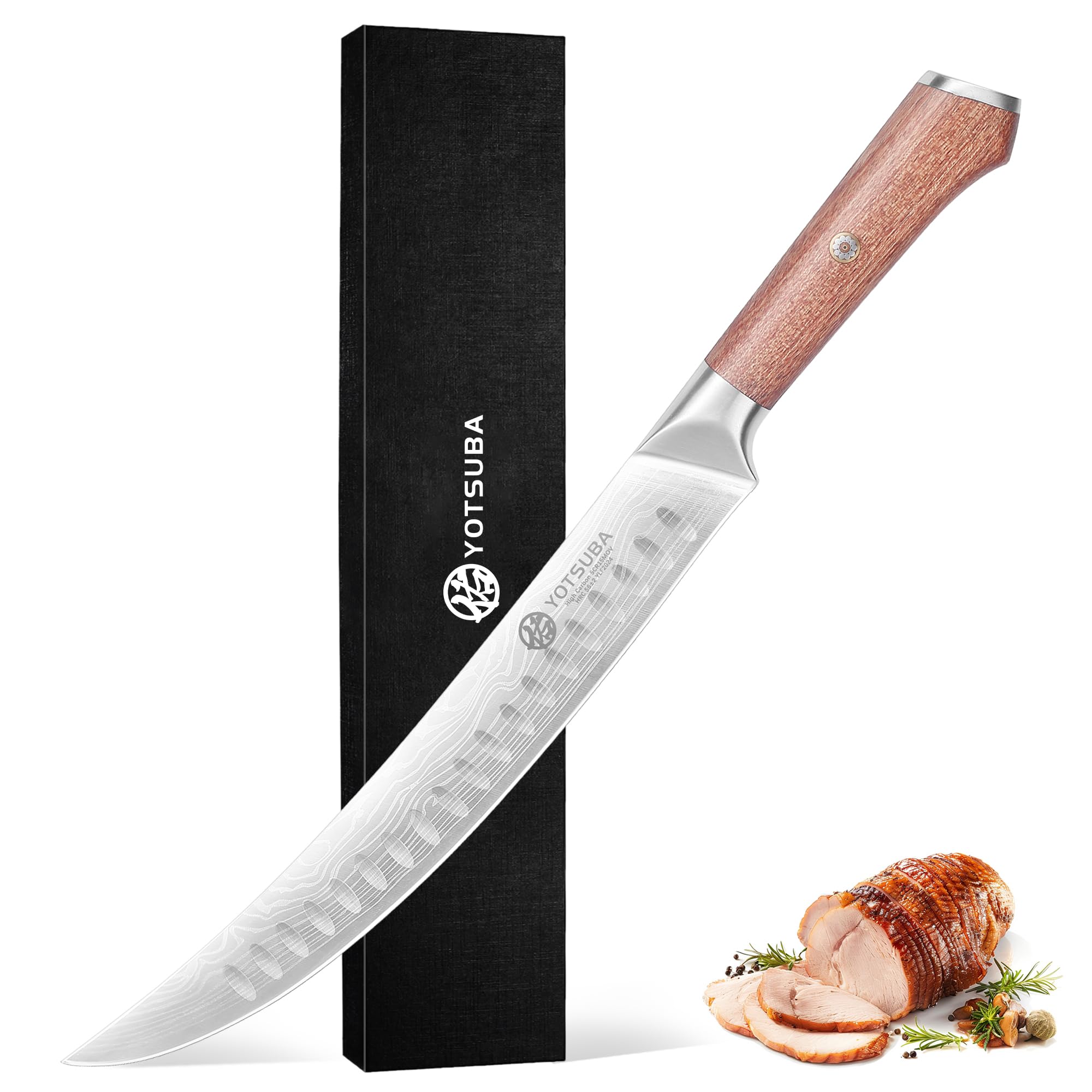 YOTSUBA 10 Inch Japanese Style Premium Natural Rosewood Butcher Knife