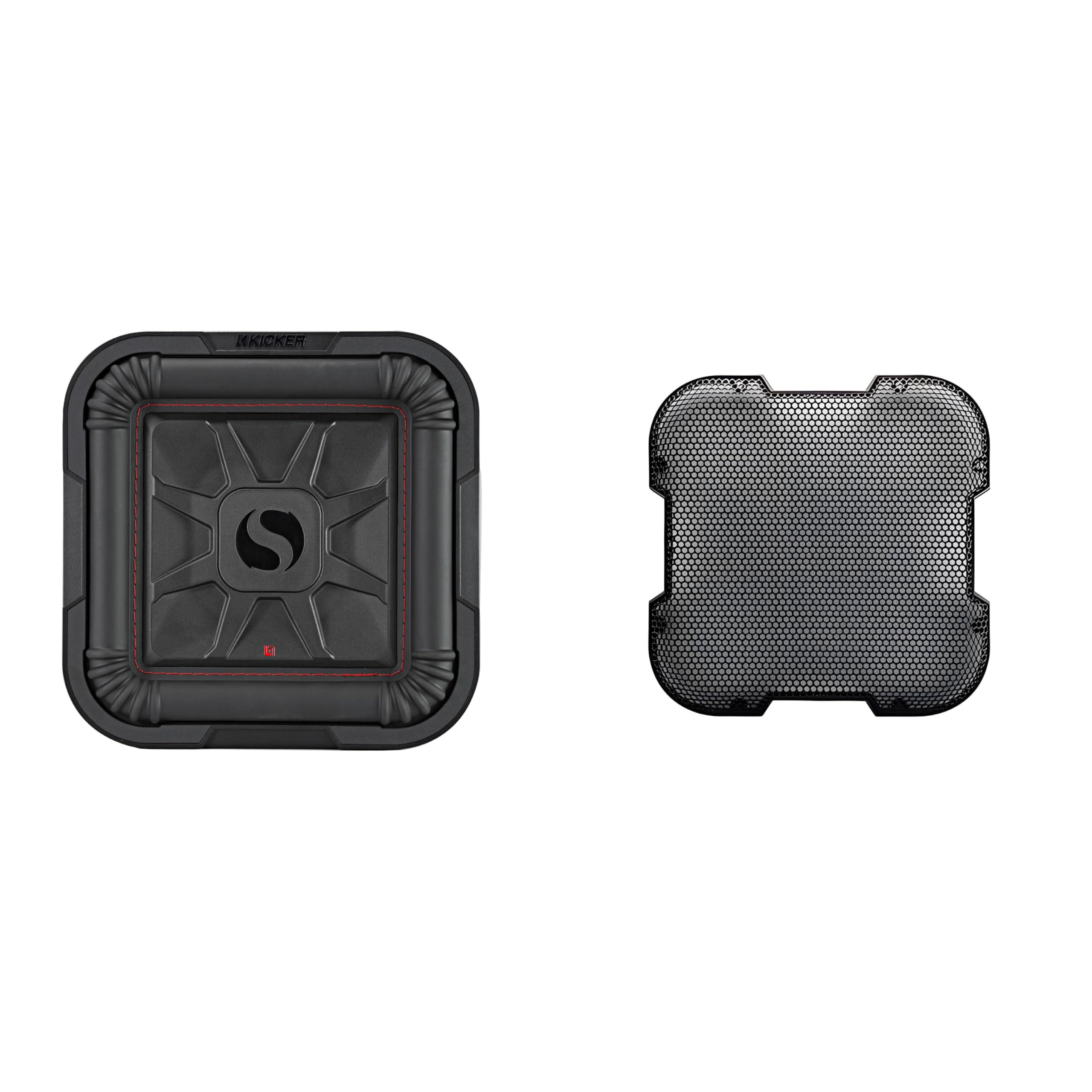 KICKER 46L7T102 L7T L7-Thin 10" Subwoofer, Dual Voice Coil, 2-Ohm &amp; 52GL710 Grill Bundle