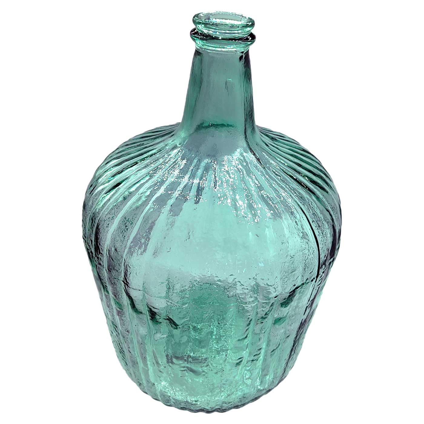 Tradineur - Garrafa Rayada sin tapón - Fabricado en Vidrio - Capacidad de 10 L - Ideal para almacenar bebidas, agua, vino - Ø 26 x 40 cm