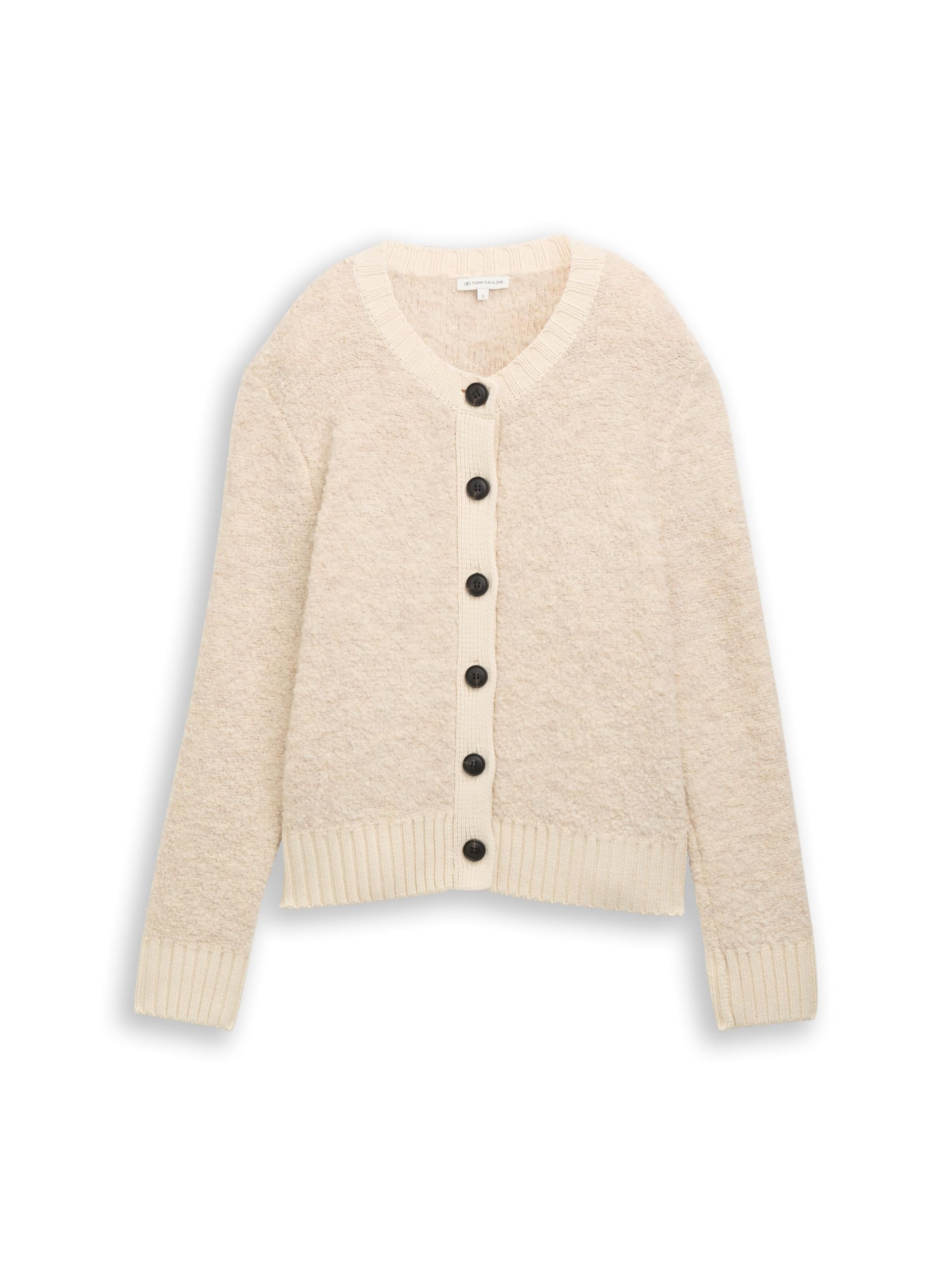Tom Tailor Damen 1049149 Bouclé Cardigan mit Wollanteil (1er Pack)