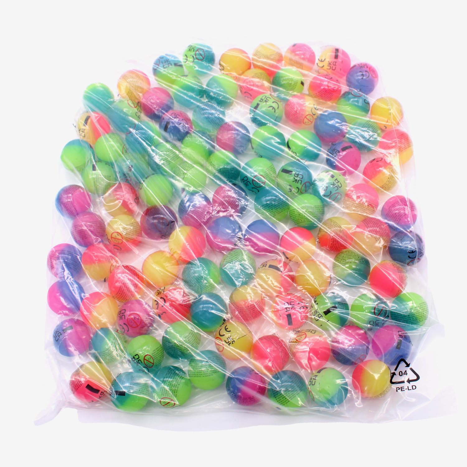 200 Stück Flummis 27mm, bunt gemischt, Flummies für Kinder, Gummiball Flummi, Bunte Flummis Gummibälle, Flummibälle für Kindergeburtstag, Party
