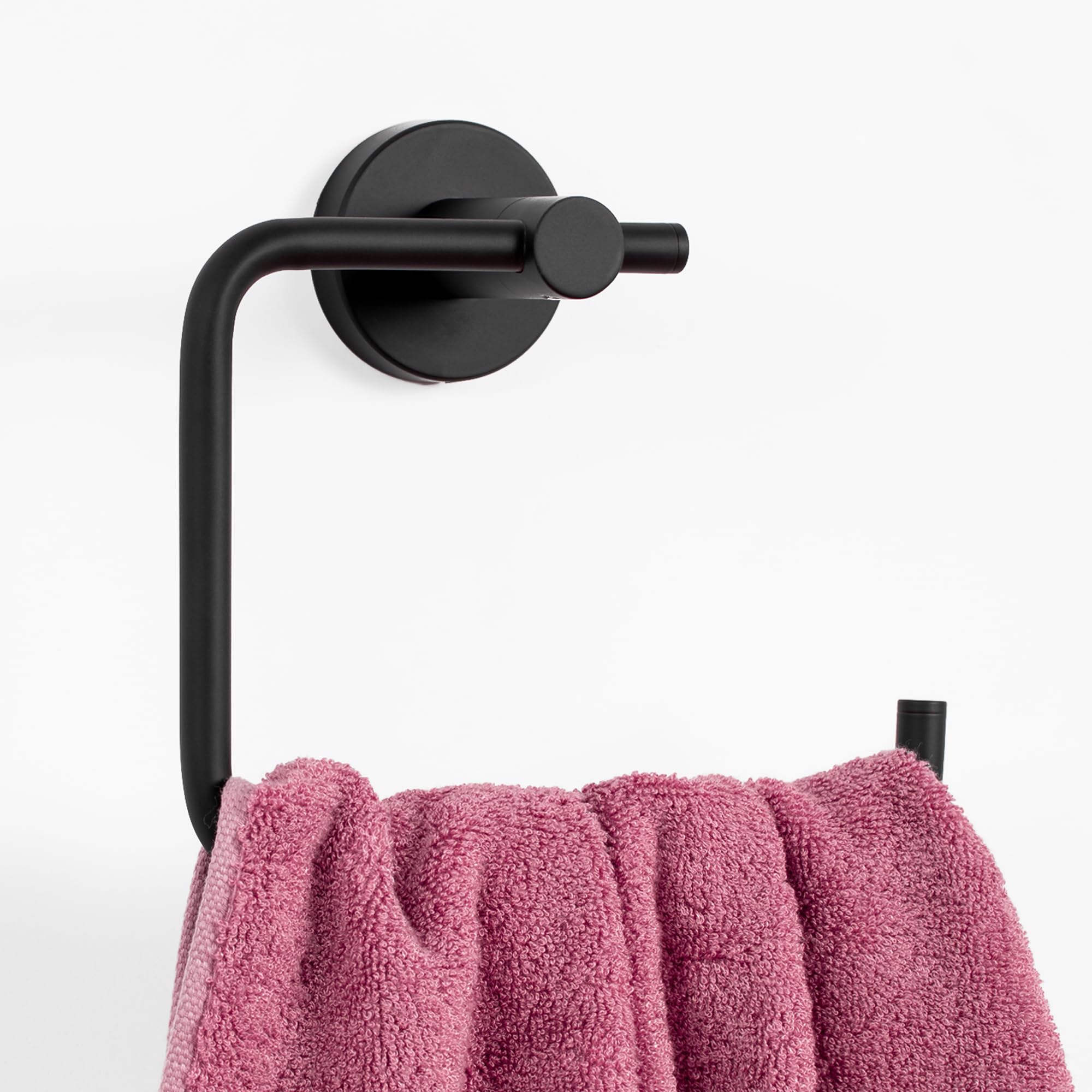 Marmolux Acc Matte Black Hand Towel Holder for Bathroom Wall - Matte Black Towel Ring - Stainless Steel Kitchen Bathroom Towel Rack - Bathroom Towel Holder Wall Towel Holder - Bathroom Hand Towel Ring