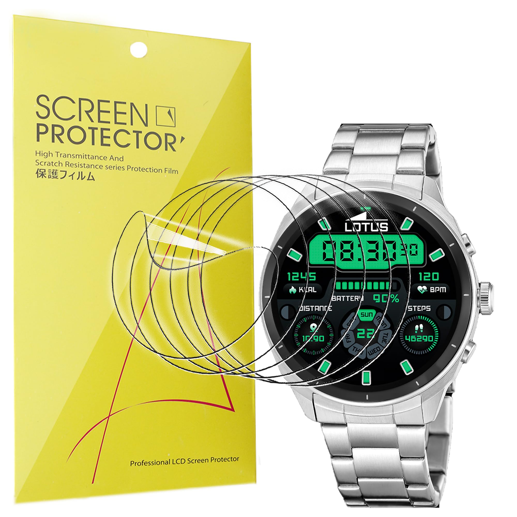 Lamshaw Protector de Pantalla TPU Flexible [6 Unidades] para Lotus smartime nexo 50206 Smartwatch - Cobertura Total, Resistente a Arañazos, Anti-Burbujas y HD Transparente (6Piezas)