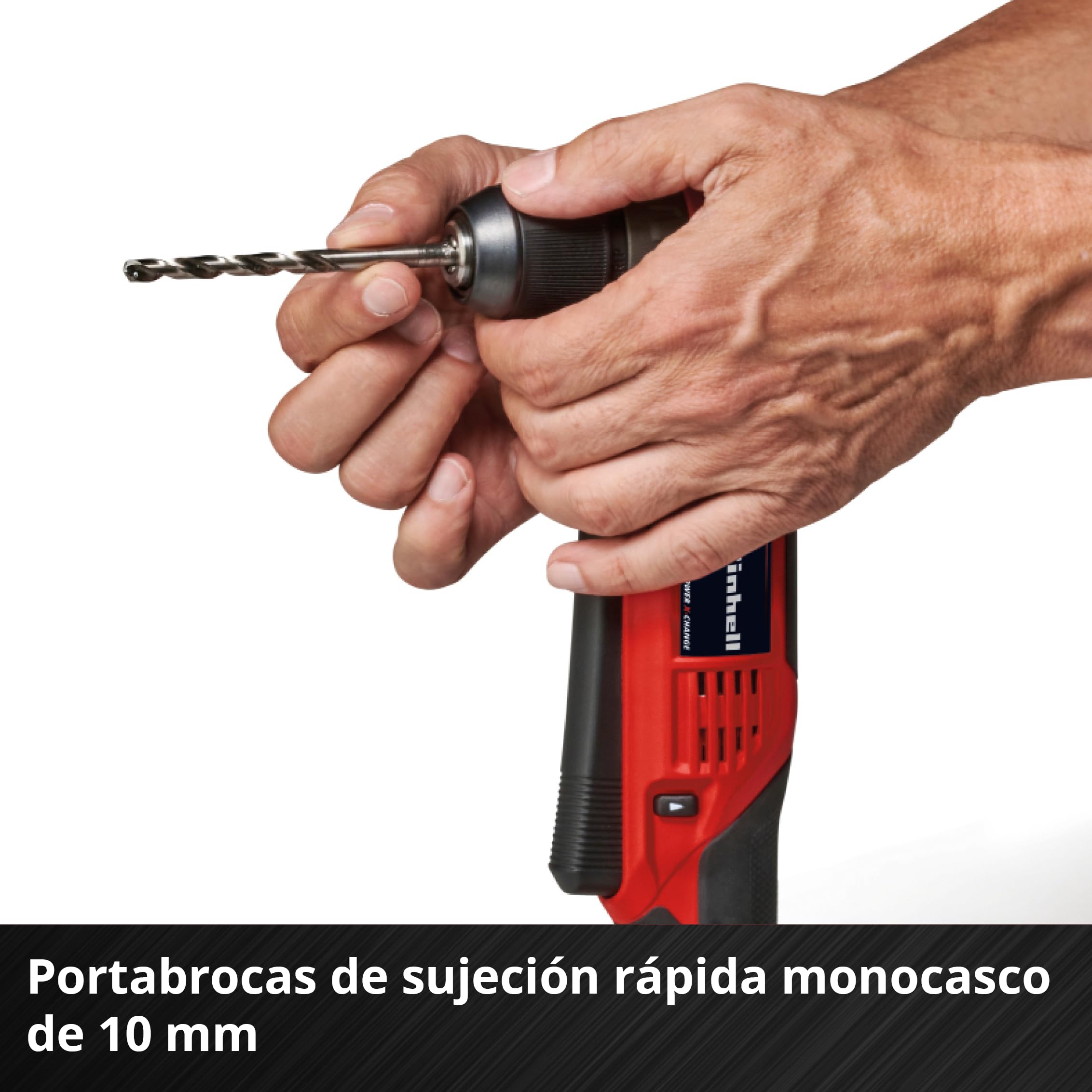 Einhell Taladro angular con batería TE-AD 18 Li-Solo Power X-Change (18 V, 45 Nm, 10 mm portabrocas de sujeción rápida, luz LED, recepción de batería giratoria, sin batería)