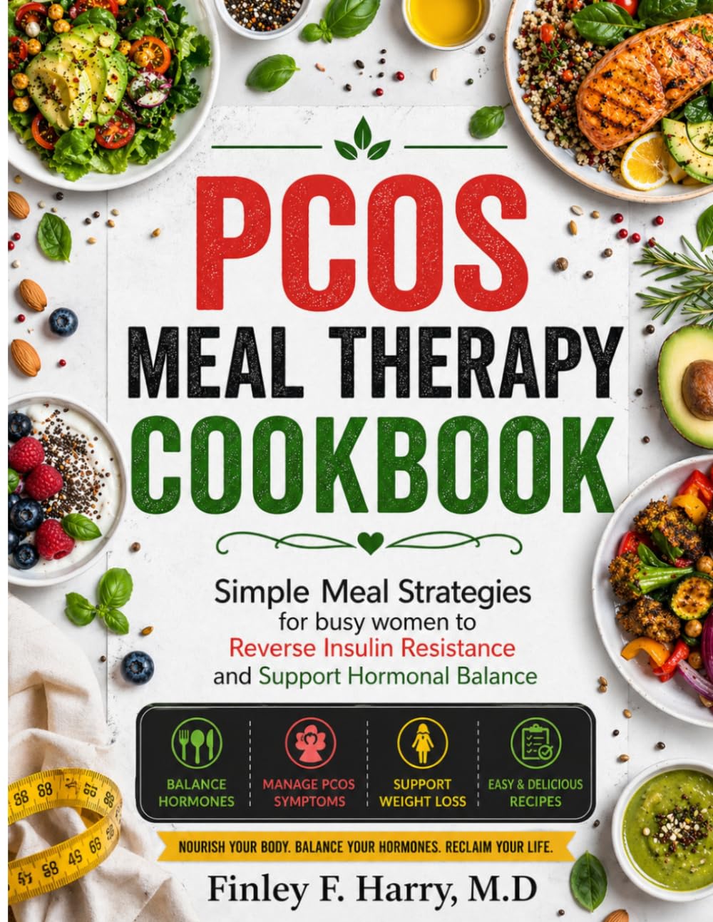 PCOS Meal Therapy Cookbook: Simple Meal Strategies for busy women to Reverse Insulin Resistance and Support Hormonal Balance