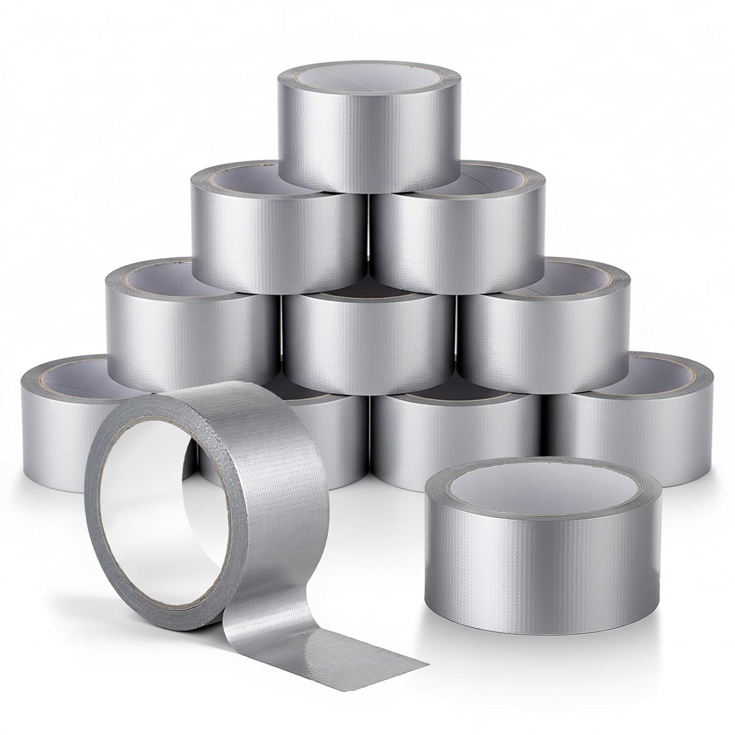 SHENLIU 12 Pack Duct Tape Heavy Duty Waterproof, 2 in x 22 yd (Total 264yd) Strong Adhesive 9 Mil Thick Silver Duct Tape Bulk Strong Adhesive No Residue Sealing & Patching for Indoor Outdoor Repairs