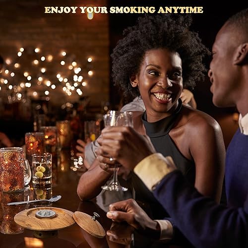 Miniatura 7 de Kit de ahumador de cóctel con chips de madera juego de ahumador de bebidas de chimenea antiguo para infundir cócteles whisky y bourbon regalos