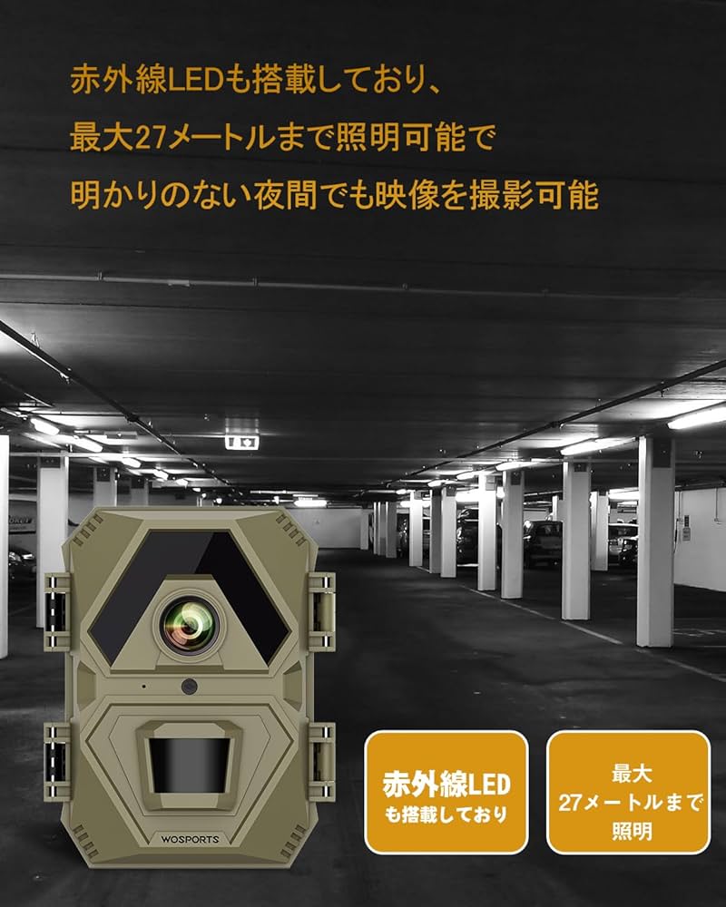 Amazon.co.jp: Wosportsトレイルカメラ 小型 Full HD 野生動物