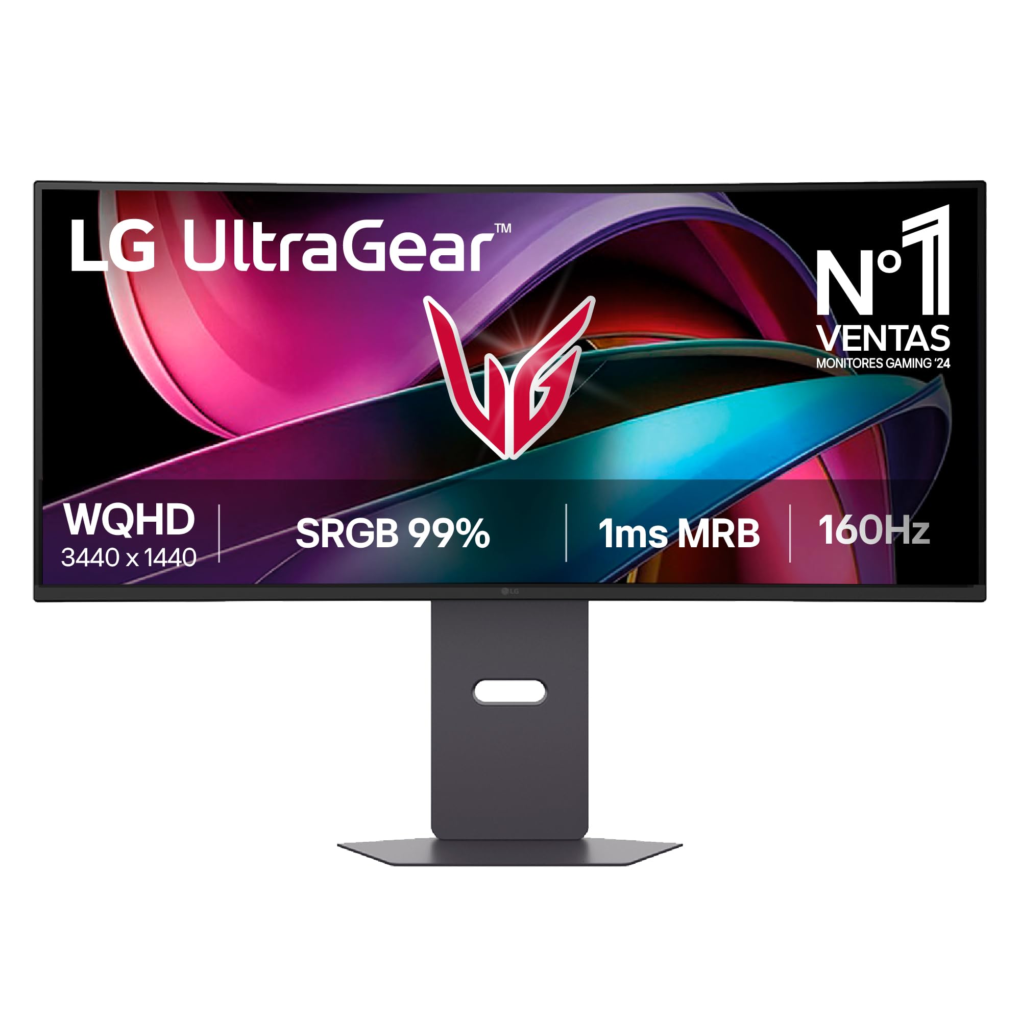 Monitor LG UltraGear 34G600A-B, 34" VA, 21:9 WQHD, 160Hz, 1 ms, Curvo 1800R, regulable altura