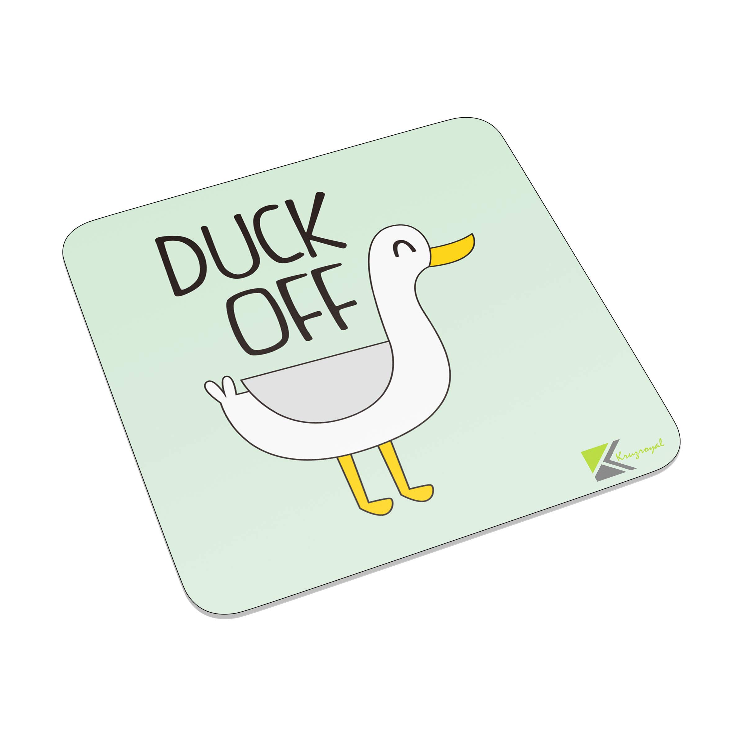 Kruzroyal Fm056 Duck Off Novelty Funny Idea Glossy Metal Square Fridge Magnet
