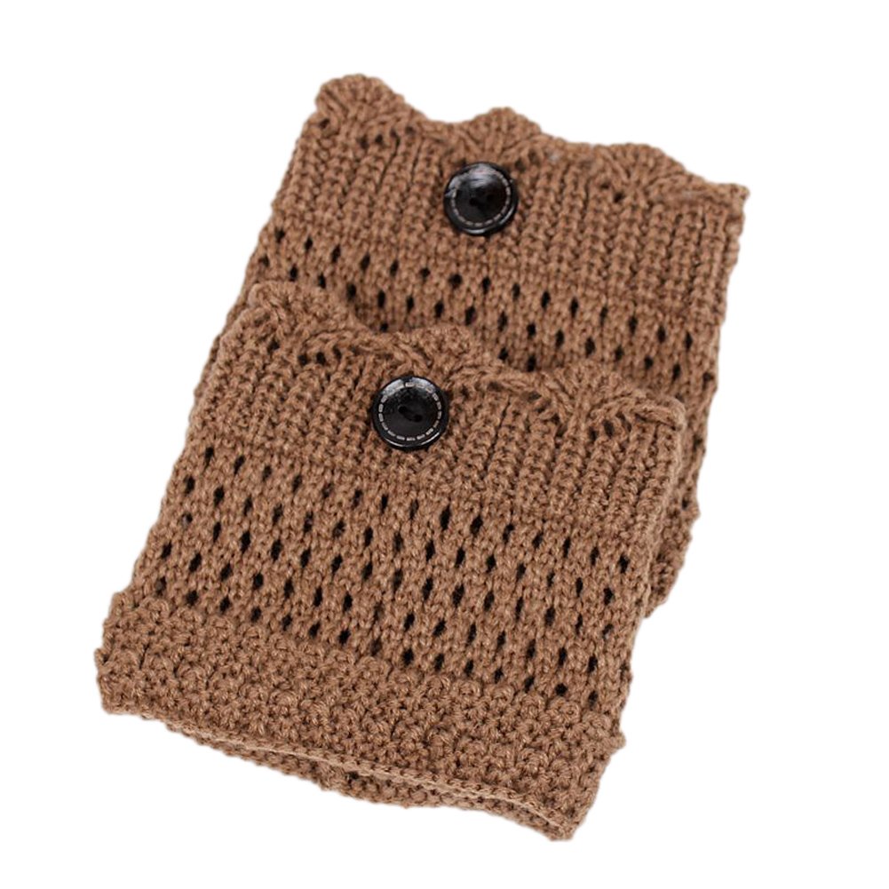 EliffeteWomen Fashion Knit Boot Cuff Socks Button Leg Warmer Crochet Boot Topper