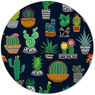 ITNRSIIET Mouse Pad with Stitched Edge, Mouse Mat Premium-Textured, Waterproof, Non-Slip Rubber Base Round Mousepad for Laptop Computer PC Office, Cute Design Desk Accessories, Cute Cactus