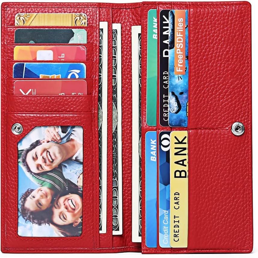 GOIACII Wallets for Women RFID Blocking Ultra Slim Leather Credit Card Holder Clutch - Image 5