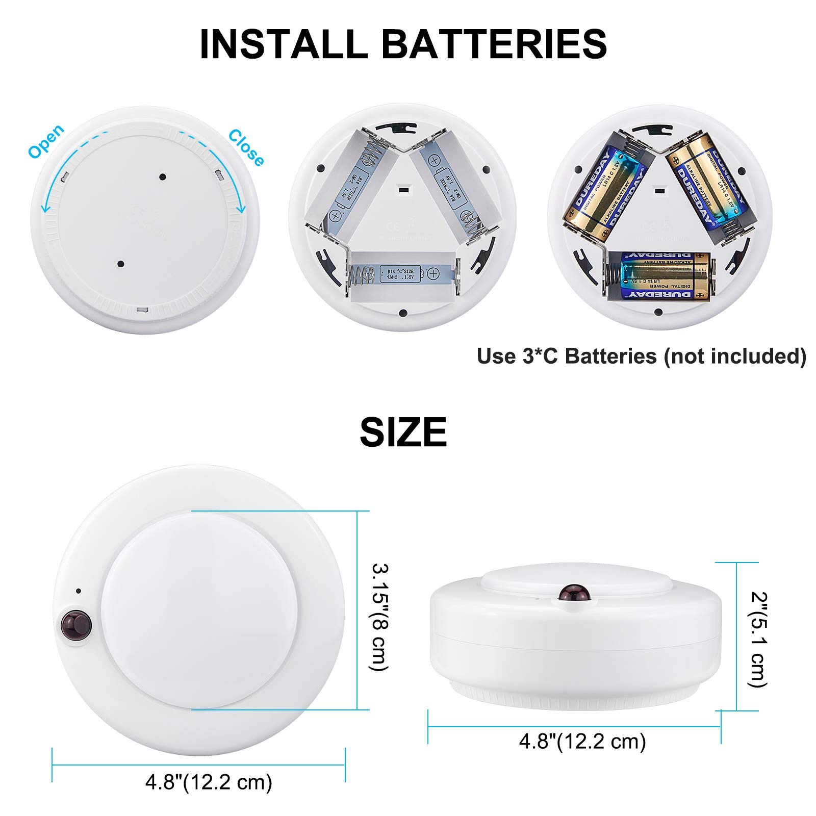 Ultra Bright Wireless Motion Sensor LED Ceiling Light – Battery Powered Stair Lamp