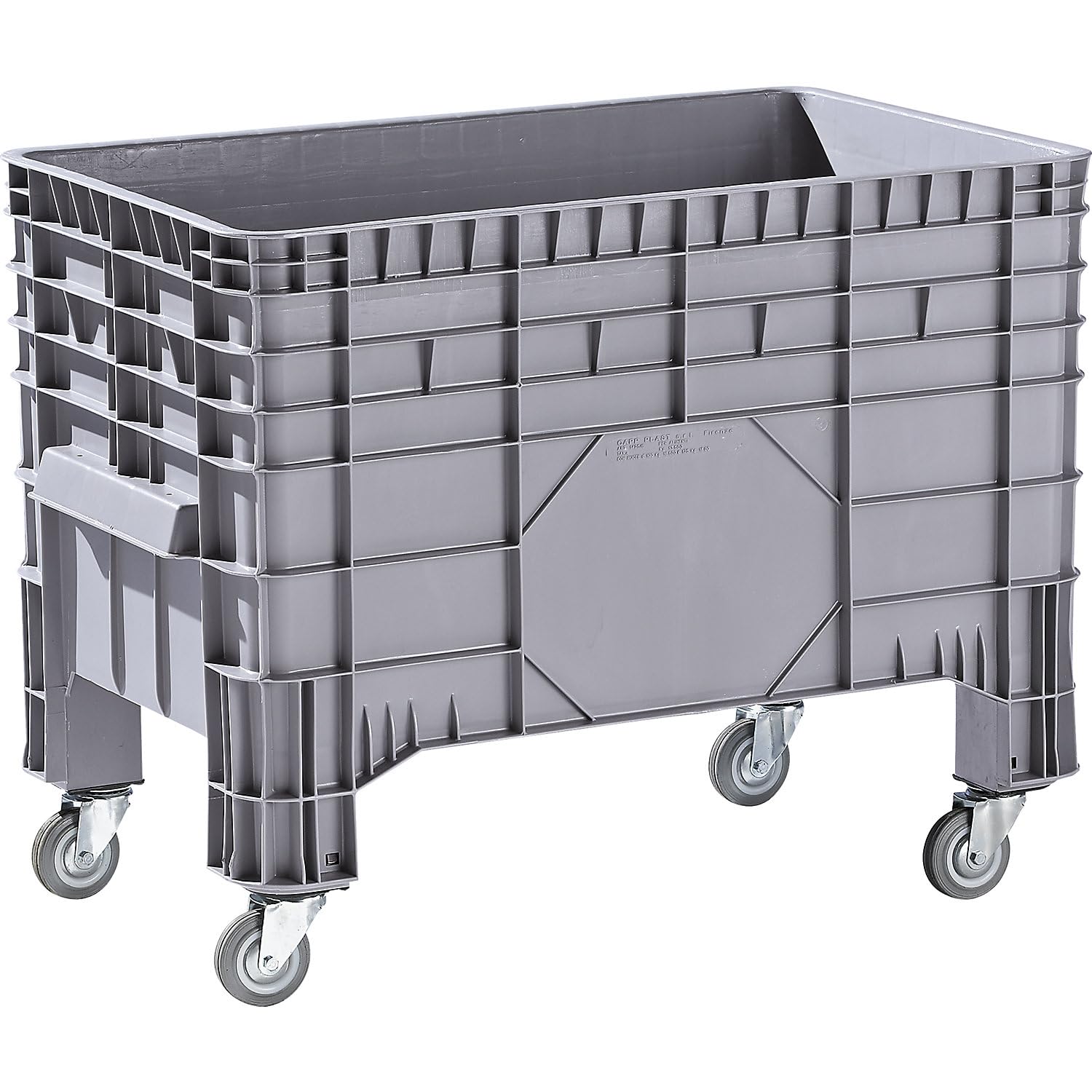 FRANKEL kaiserkraft | Caisse-palette en polyéthylène | capacité 285 l | 4 pieds et 4 roulettes pivotantes | 1 pièce et +