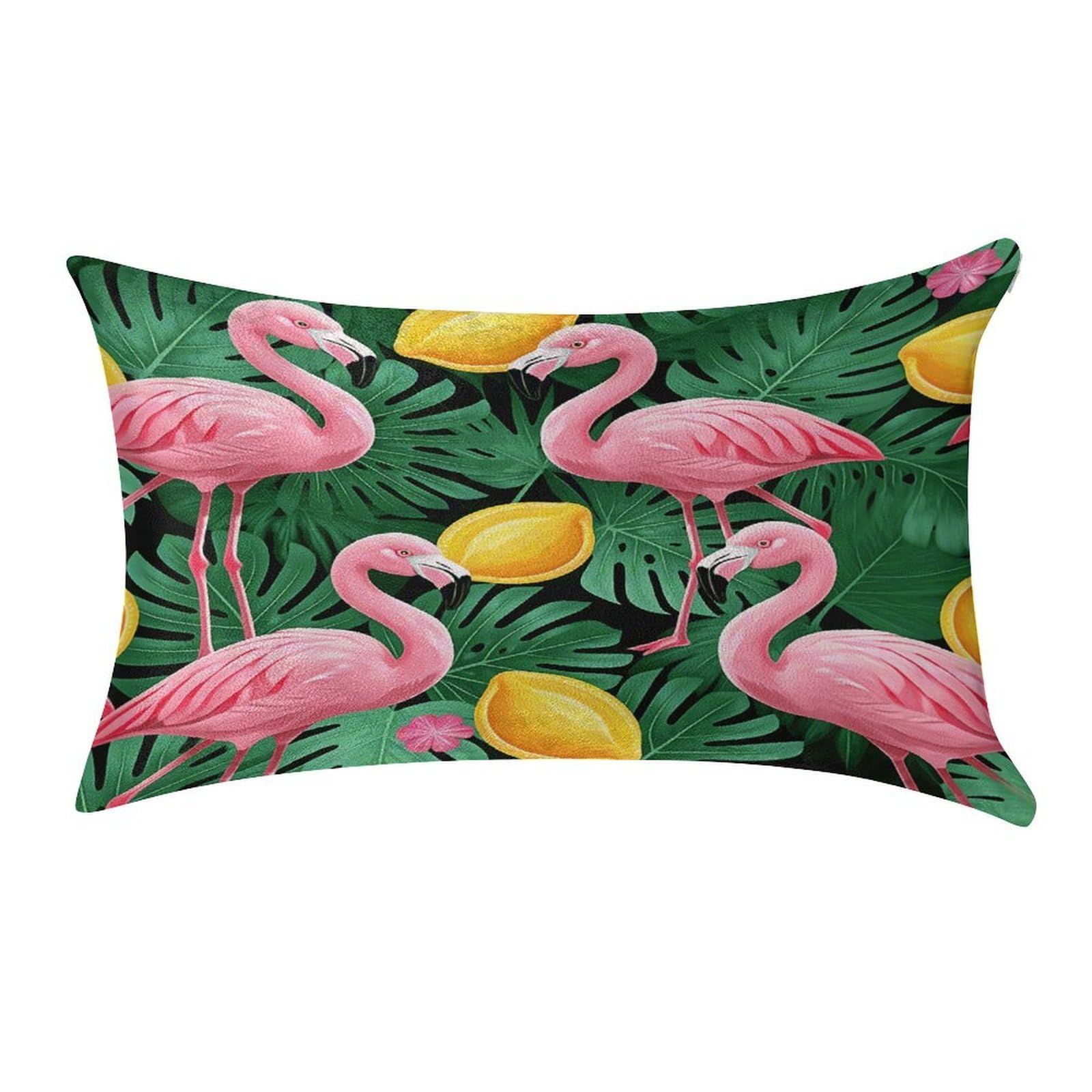 VstaDank Cute Flamingo Pillow Covers Rectangular Cushion Case Cozy Decorative Throw Pillowcase Luxury Lumbar Pillow Shells with Zipper Soft Velvet Pillows Shams 12 X 20 in