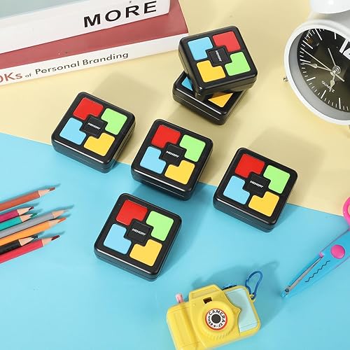 Miniatura 6 de Silipull Juego de memoria iluminado, 6 piezas, juguetes electrónicos de mano, rompecabezas de memoria de color, rompecabezas electrónicos, juegos de