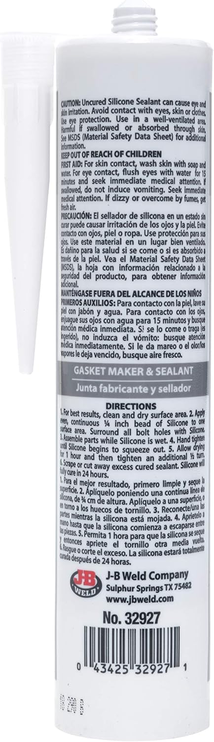 J-B Weld 31914 Red High Temperature RTV Silicone Gasket Maker and Sealant - 10.3 oz. : Automotive