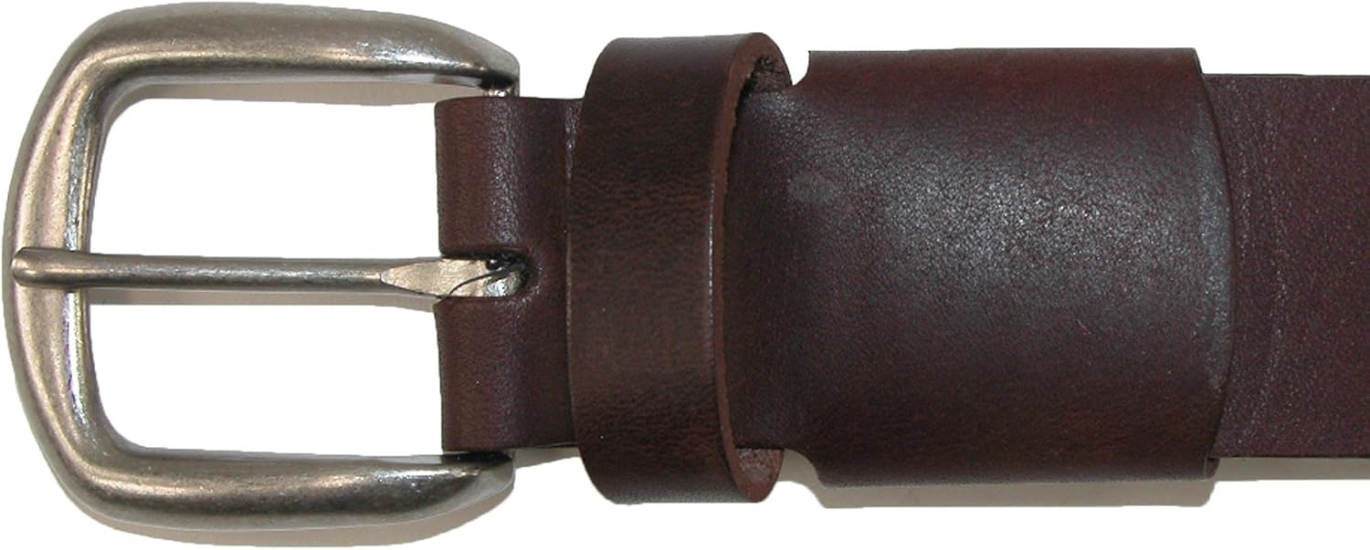 Boston Leather Men's Big & Tall Leather Stretch Belt with Hidden Elastic, 50, Brown - Image 3