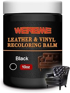 Leather Recoloring Balm & Color Restorer - 10OZ Multipurpose Dye & Paint for Faded Leather Couches, Car Seats, Shoes | Fix Scratches on Clothing, Furniture & Accessories(Black)