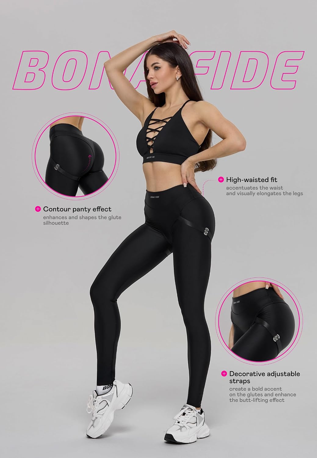 Bona Fide Butt Lifting Leggings for Women - Scrunch Butt Leggings High Waisted Tummy Control - Gym Workout Yoga Pants