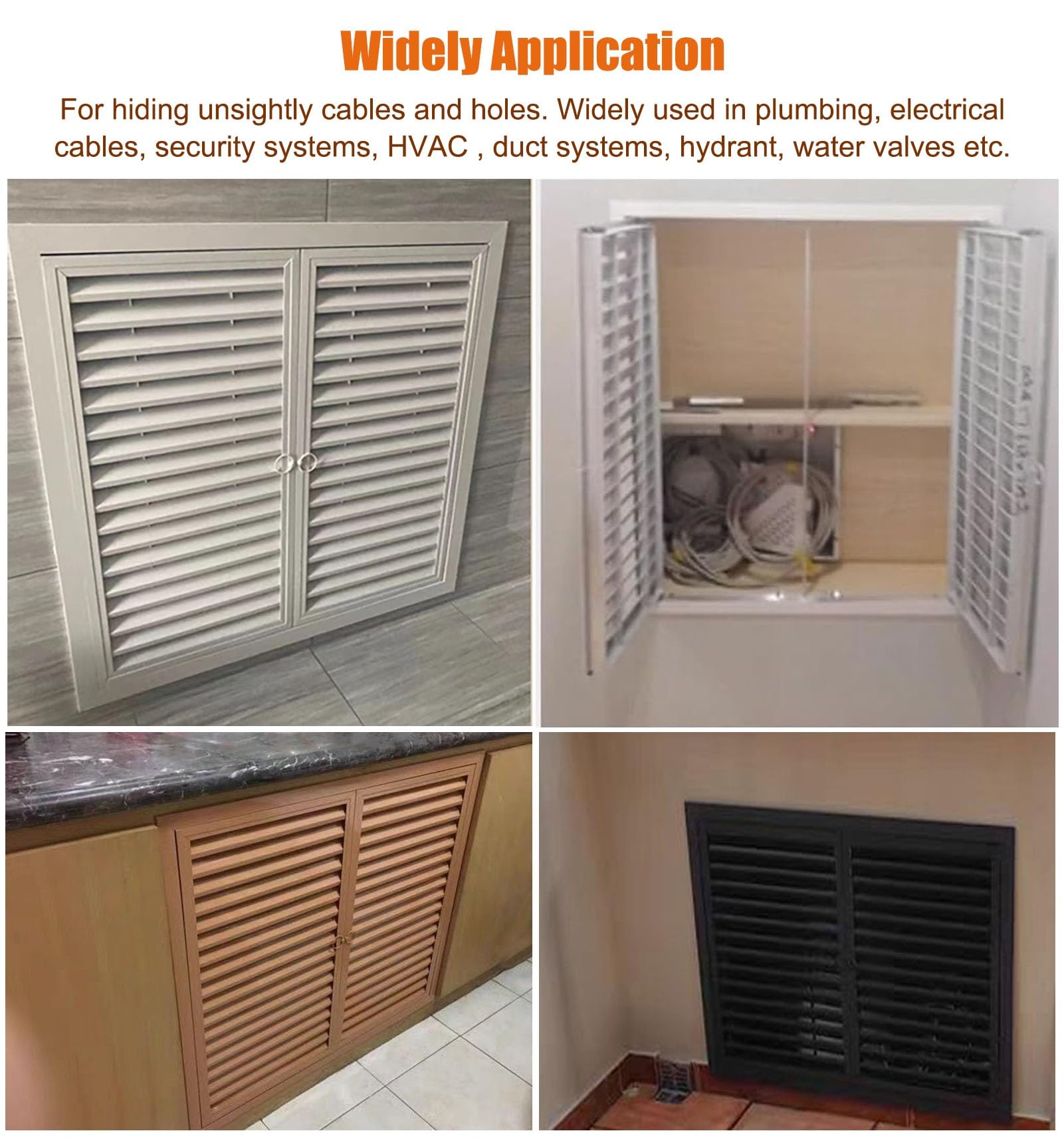 Panel de acceso de fontanería de aluminio, rejilla de ventilación de doble puerta para inspección de pared, 65 x 80 cm, ideal para acceso y mantenimiento ocultos de cables eléctricos