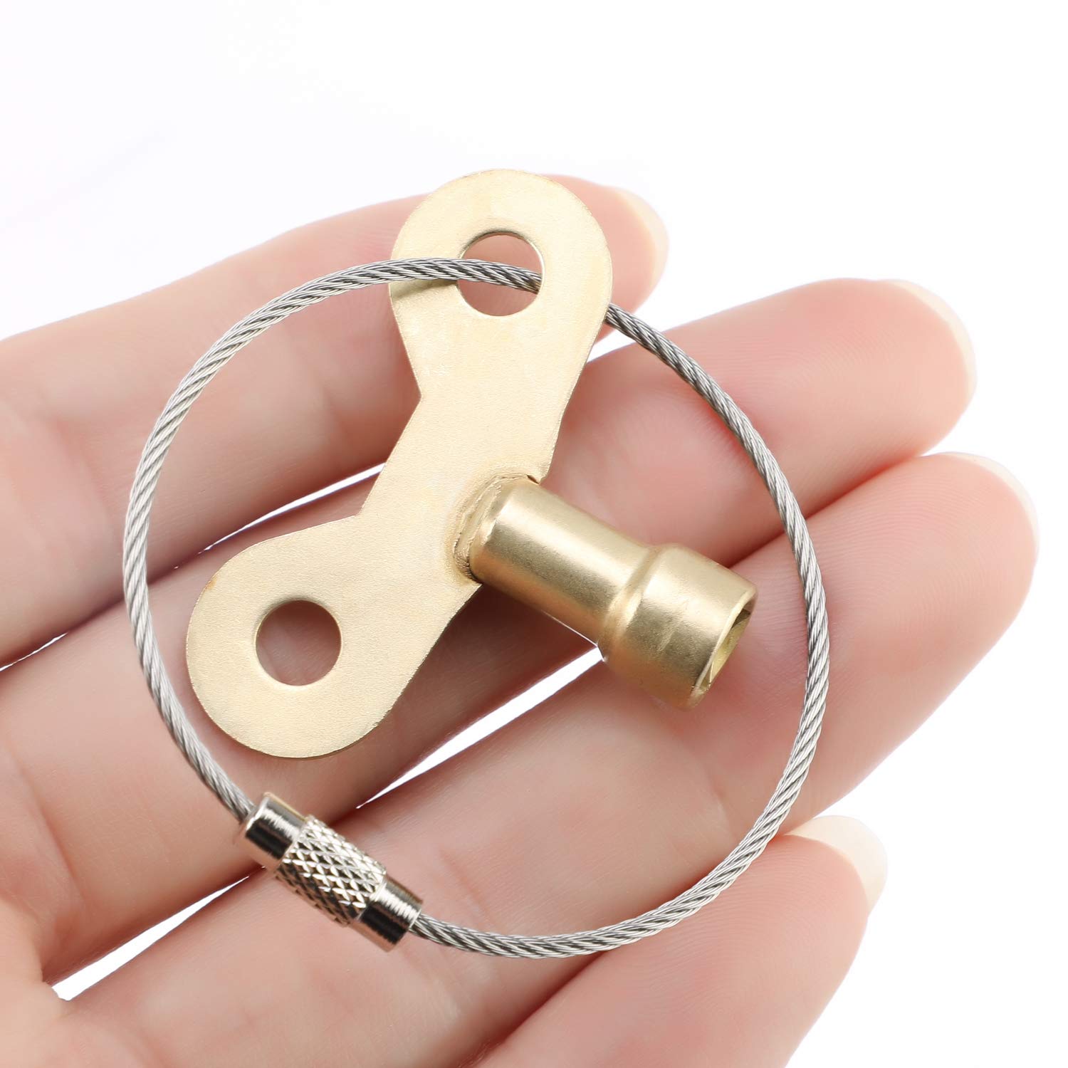MWOOT 2 Pezzi Chiave del Rubinetto Faucet Key con Filo Portachiavi,Tasti del Rubinetto dell'Acqua Chiavi della Valvola del Radiatore Water Tap Keys