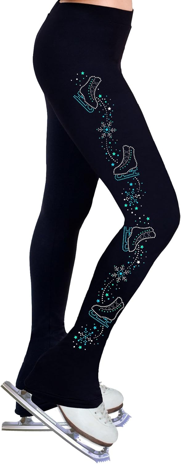 Figure Skating Practice Pants with Spangles S108 - Child Sizes