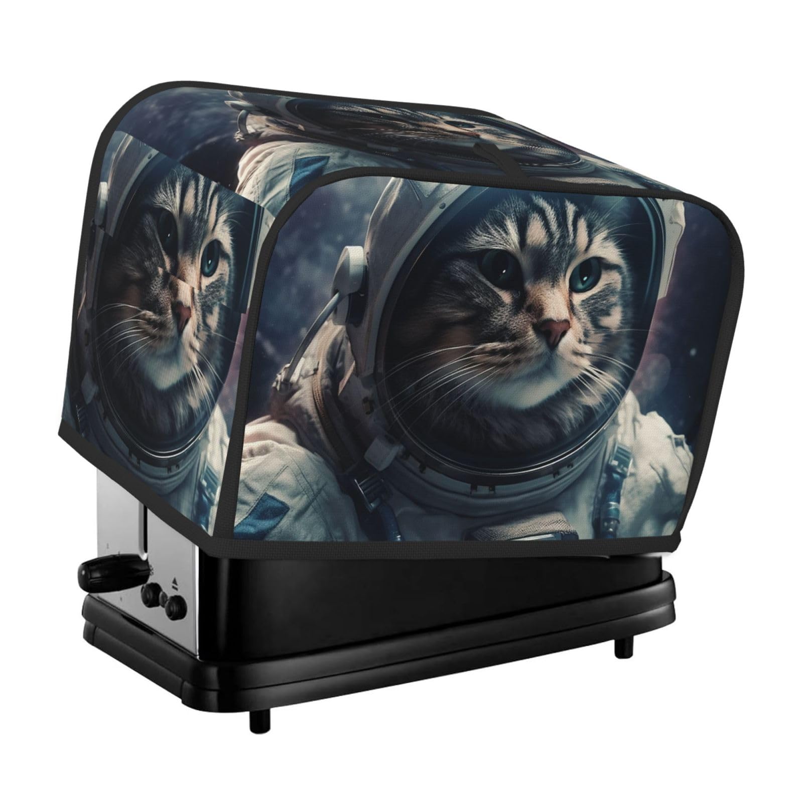 Toaster Covers 2 Slice Astronaut Cat In Space Bread Machine Cover Quilted Dustproof Toaster Cover Washable Bread Maker Protective For Kitchen Small Appliance