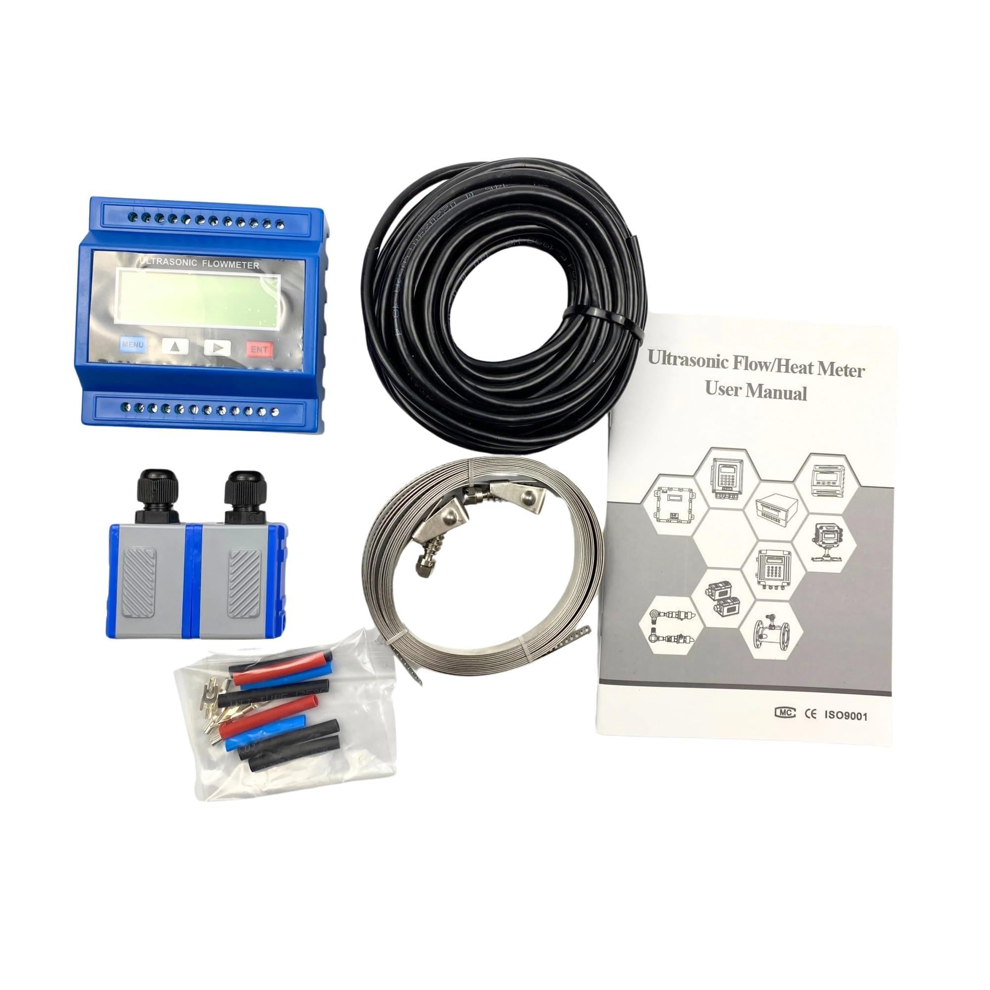 TUF-2000M Ultrasonic Water Flow Meter TS-2 (DN15~DN100) - High-Temperature Digital Liquid Flowmeter for Accurate Measurement,High Accuracy(Host Plus TS-2)