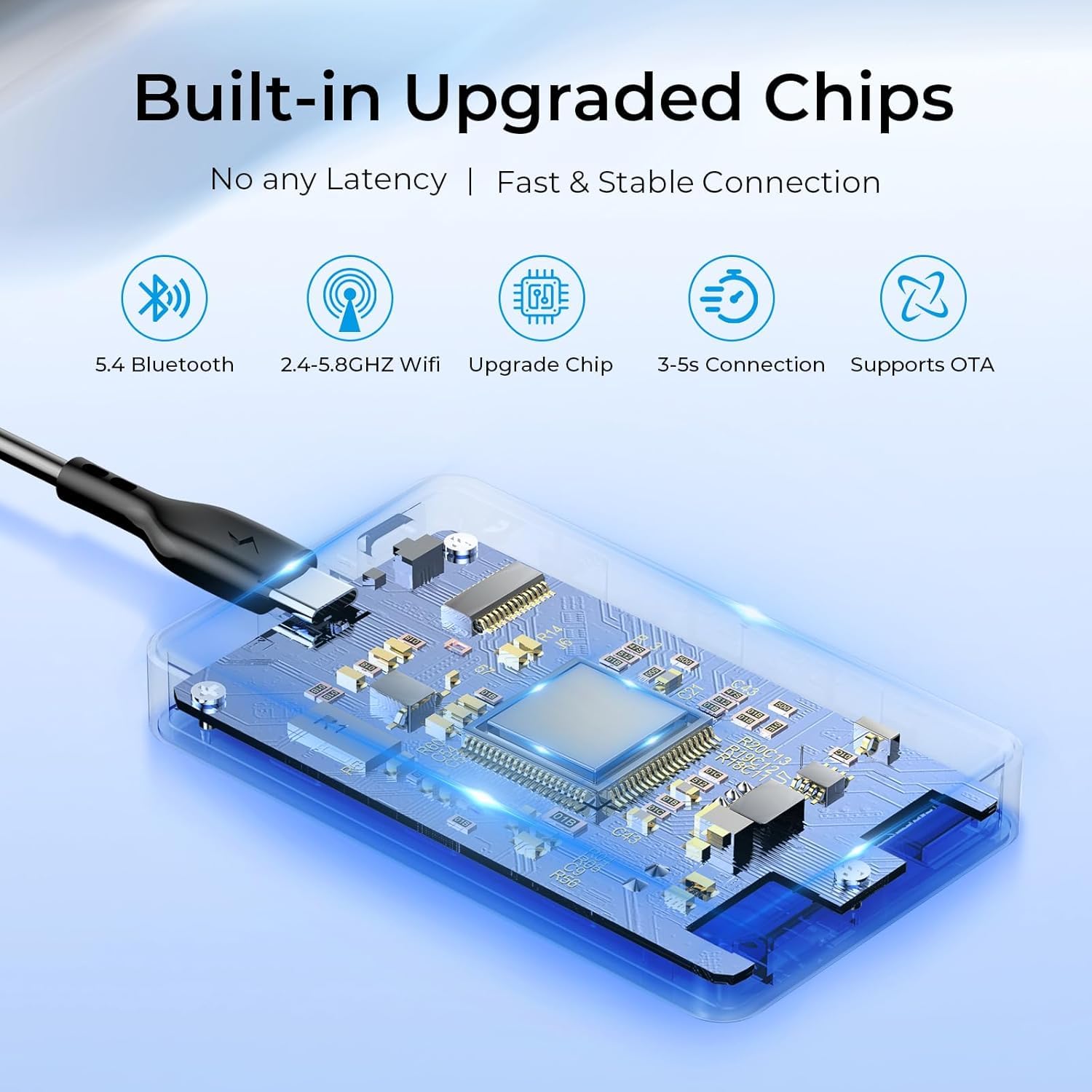 Kabelloser CarPlay Adapter, 3-in-1 AI Box für CarPlay/Android Auto/Video, Plug & Play, integriertes Netflix & YouTube, kompatibel mit werksseitig kabelgebundenem CarPlay & Android Auto