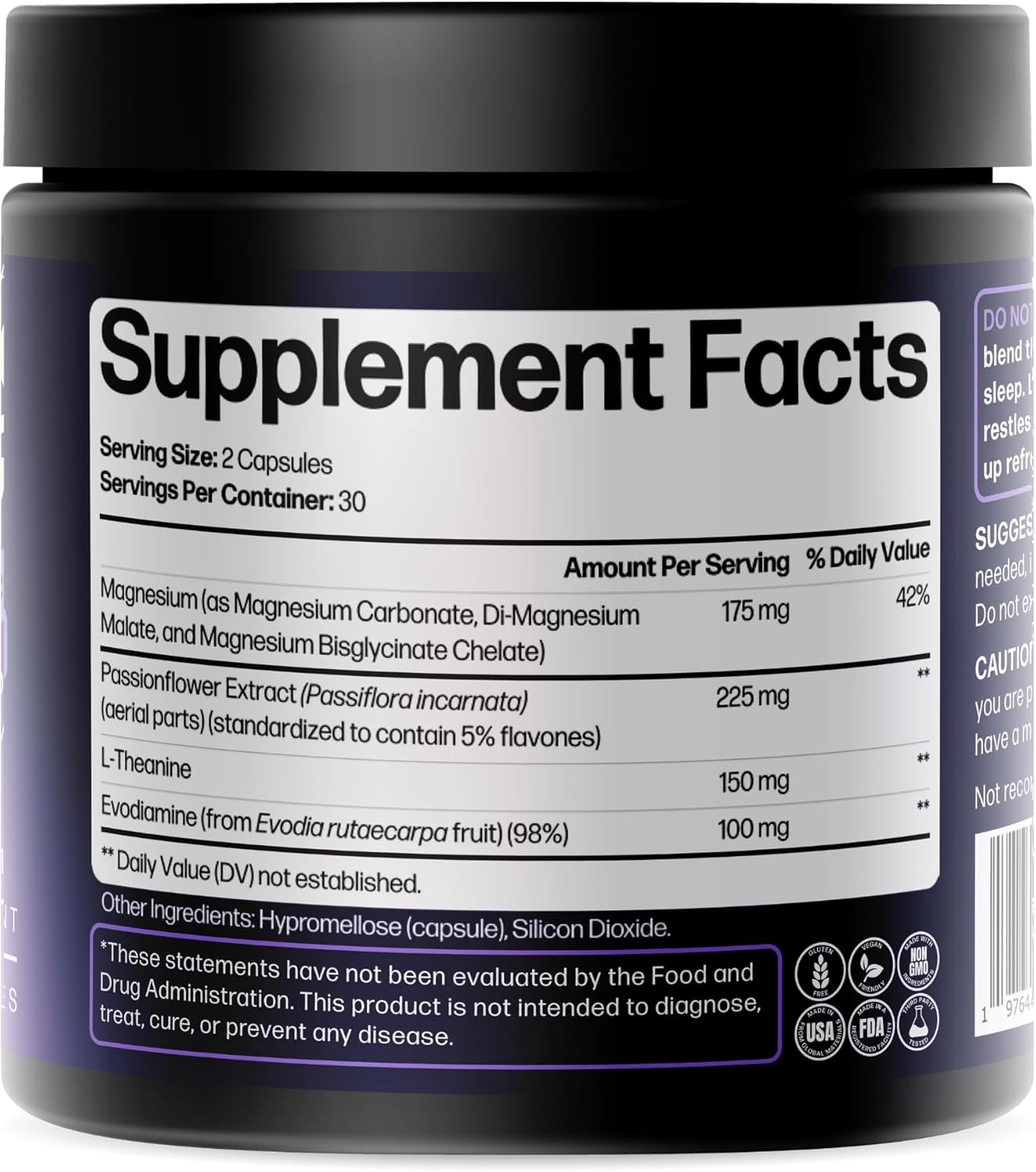 Doctor Formulated Triple Magnesium for Sleep, Calm & Relaxation with Chelated Magnesium Glycinate, L-Theanine, Passionflower & Evodia – Non-Habit, No Melatonin Magnesium Sleep Aid Support Supplement - Image 9