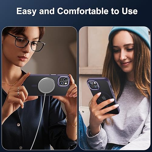 Miniatura 6 de JAME Funda para iPhone 15, iPhone 15 con 2 protectores de pantalla de vidrio templado, compatible con Magsafe, protección de grado militar, funda