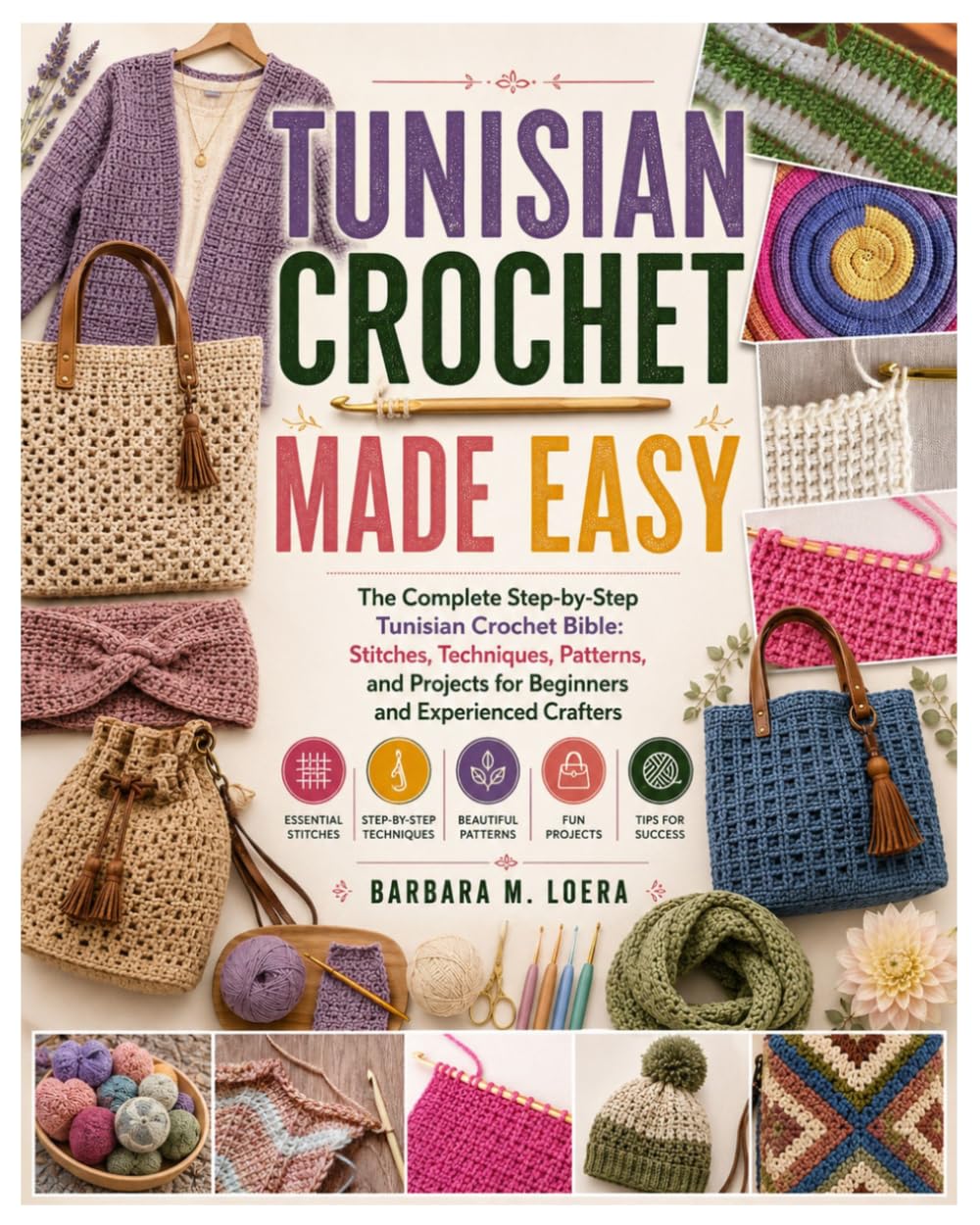 Tunisian Crochet Made Easy: The Complete Step-by-Step Tunisian Crochet Bible: Stitches, Techniques, Patterns, and Projects for Beginners and Experienced Crafters