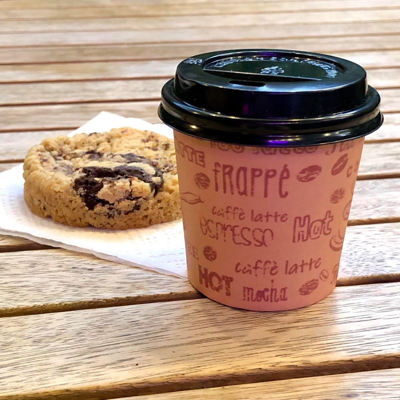 4 Ounce Disposable Espresso Paper Cups with Black Lids - 50 Sets - Print - Small Portion Sample Shots (50, print) - Image 7