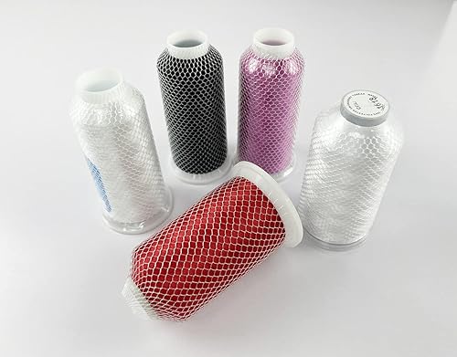 Miniatura 3 de 100 piezas de protector de carrete de hilo con red para diferentes tamaños de carretes/conos de hilo para bordar, coser, acolchar y serger (15x1CM)