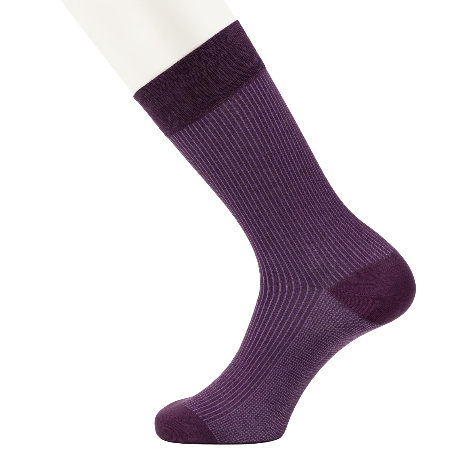 Men’s Purple Pinstripe Socks | Mercerised Cotton | Mid Calf | Anti-Bacterial, Odor-Free & Seamless Toe | Premium Formal & Everyday Wear