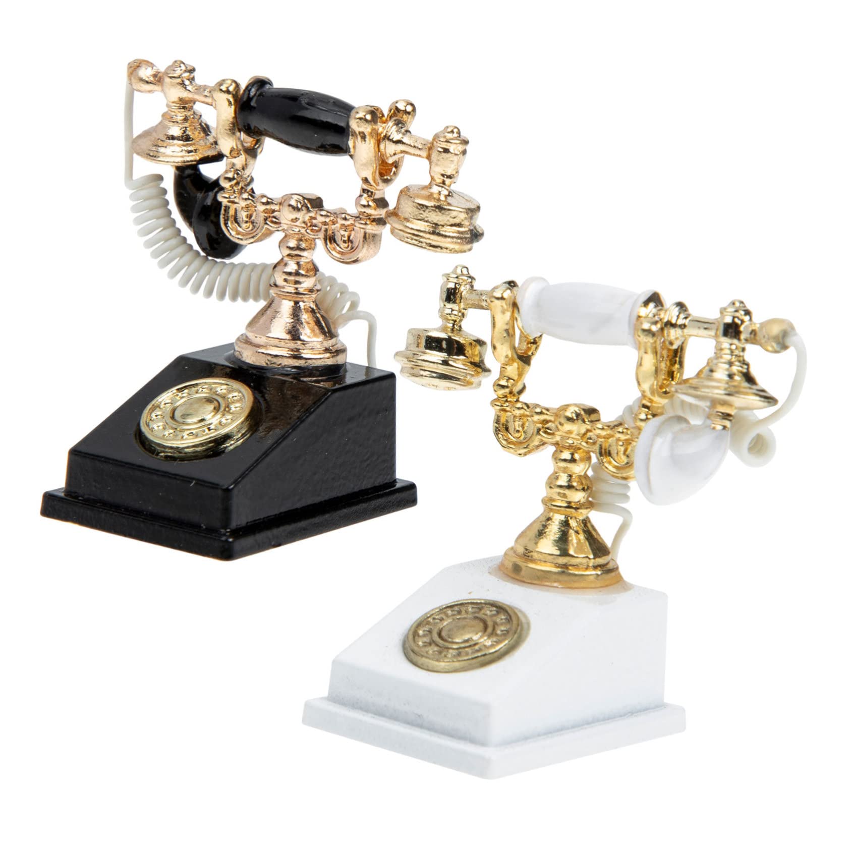 COSMEVIVI 2pcs Miniature Retro Telephone Model Vintage Dollhouse Decor and Mini Phone Accessories for Boys and Girls Parties Home Decoration and Landscapes