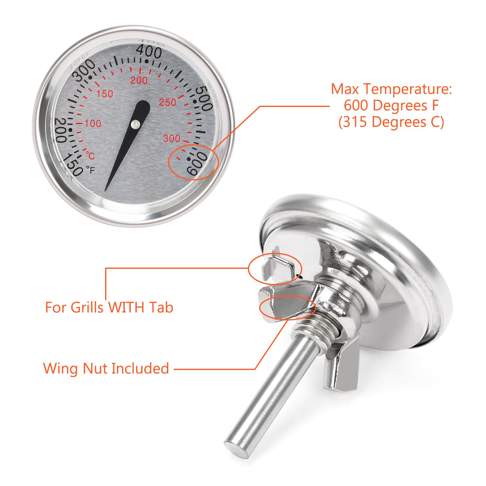 Weber Kettle Thermometer 67031 60540 7581 Accurate Temperature