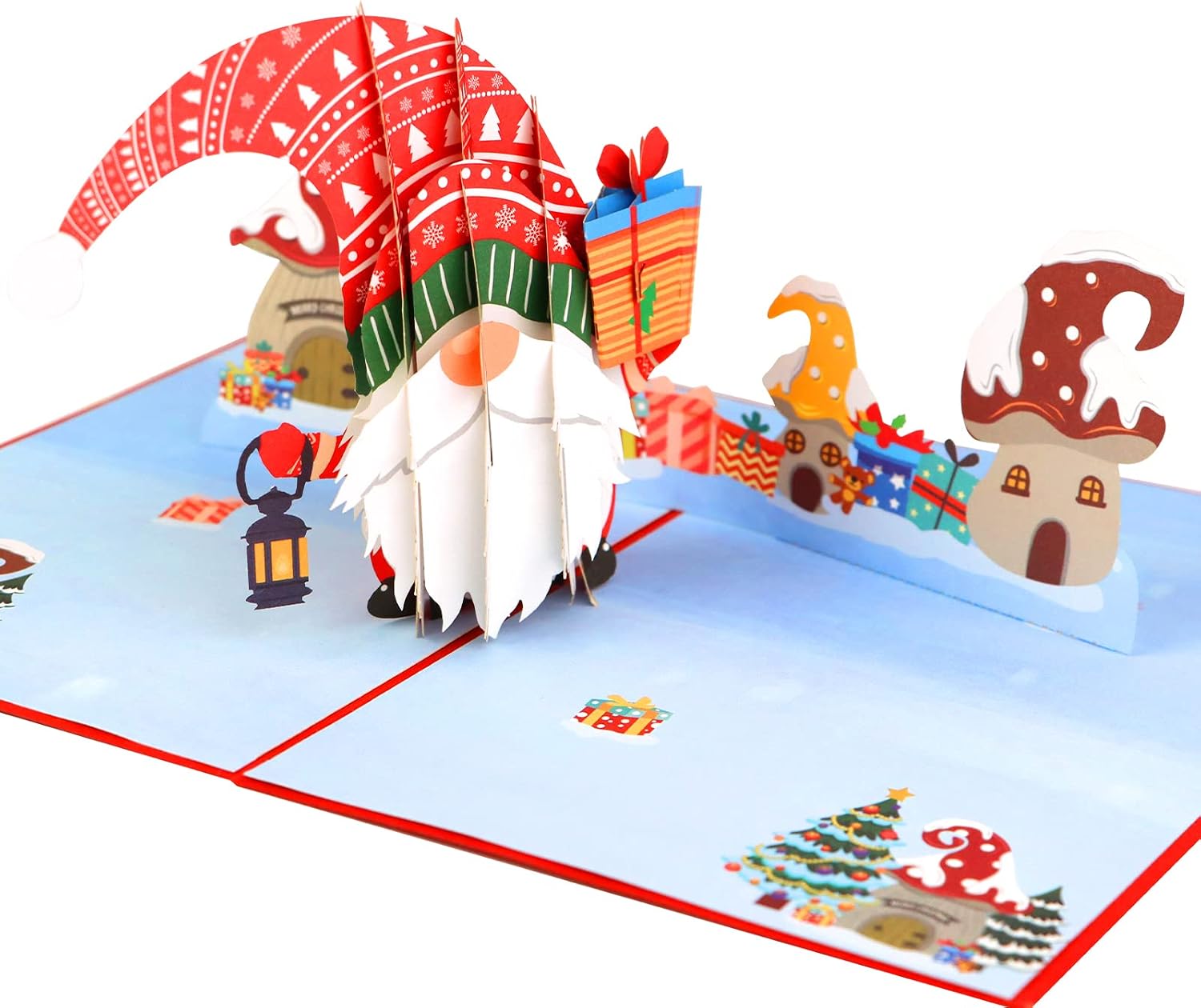 Cartolina d'auguri di cristallo tridimensionale 3d dell'albero di natale bigliet