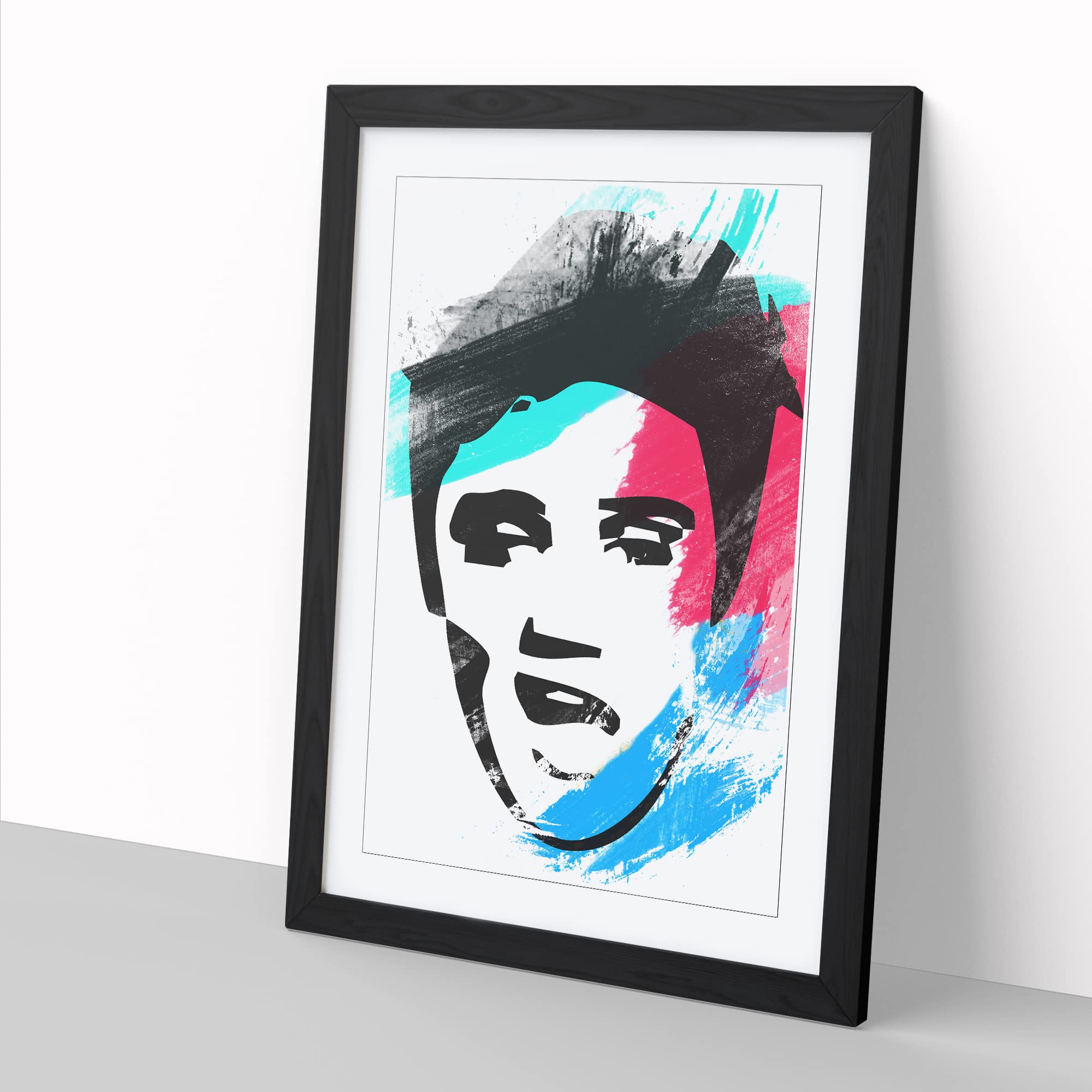 Elvis Presley Face Art V2 Modern Framed Wall Art Print, Ready to Hang Picture for Living Room Bedroom Home Office Décor - Image 2