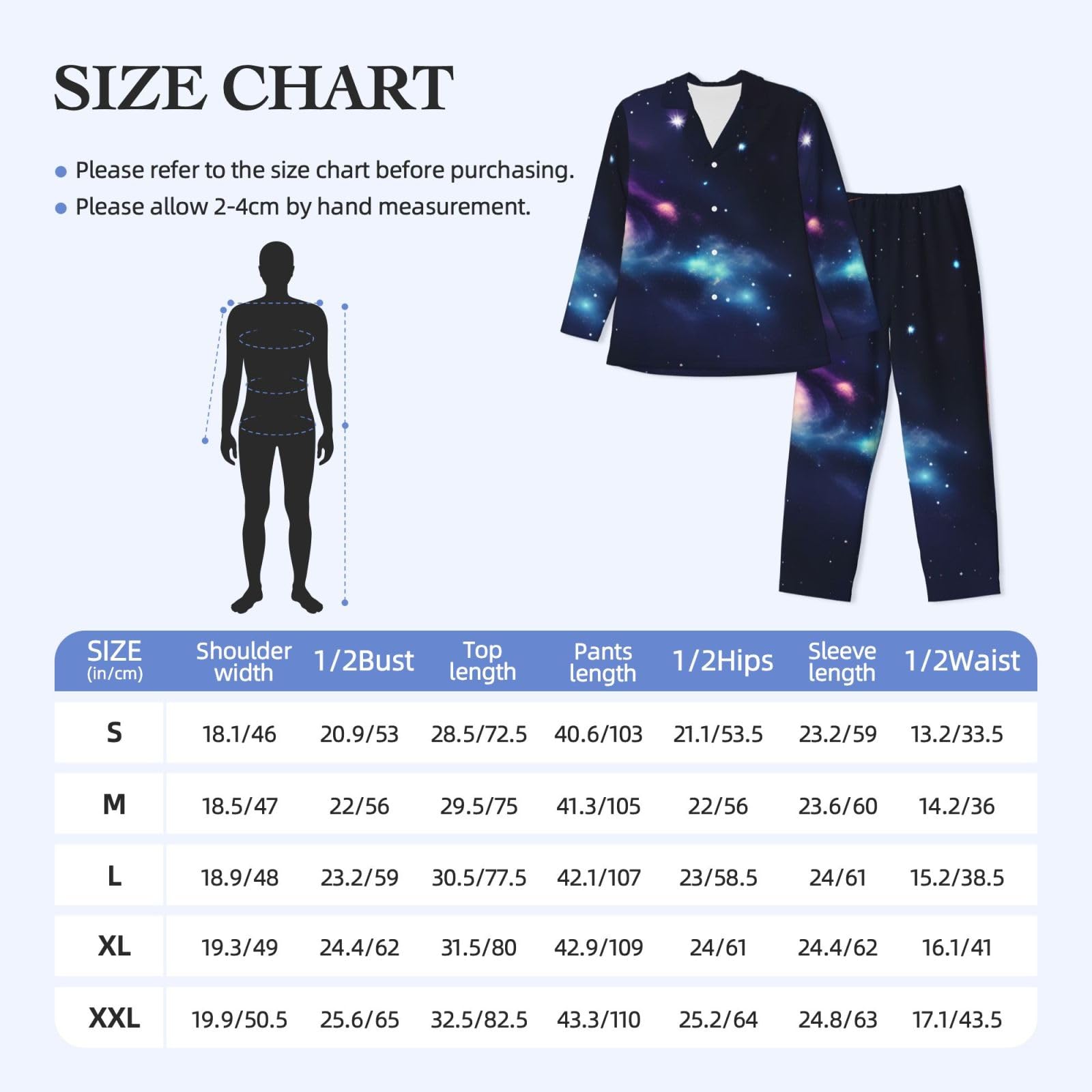 Universe Galaxy Space Print Herren-Pyjama-Set, langärmelig, zweiteilig, Hauskleidung, bequeme Nachtwäsche, Nachtwäsche