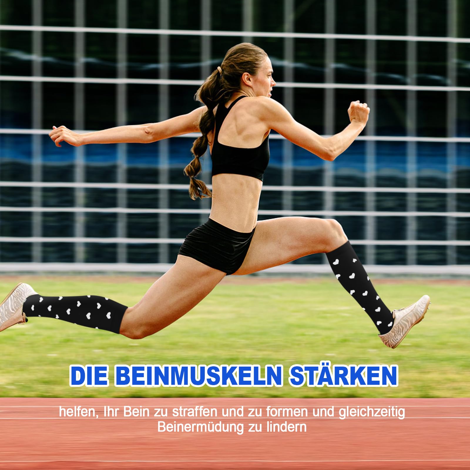 6 Paar Kompressionsstrümpfe für Damen und Herren, Bunte Kompressionssocken Stützstrümpfe für Laufen, Sport, Flug, Reise, Radfahren.04-multi-6 Paar L/XL
