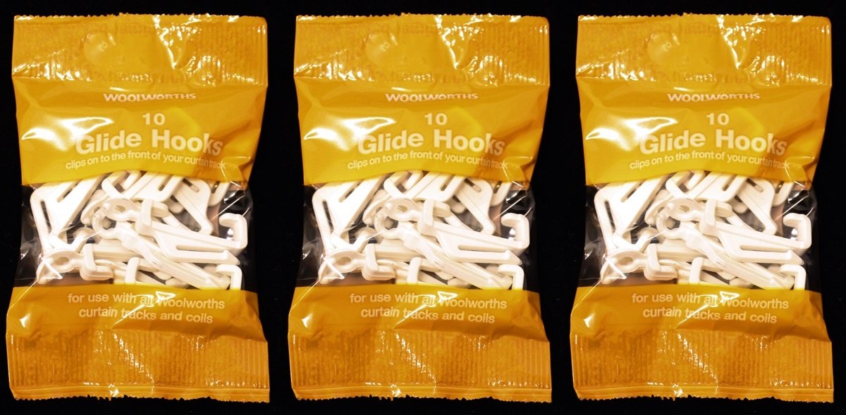 White 30 X Genuine Curtain Track Gliders Glide Hooks Woolworths Homebase