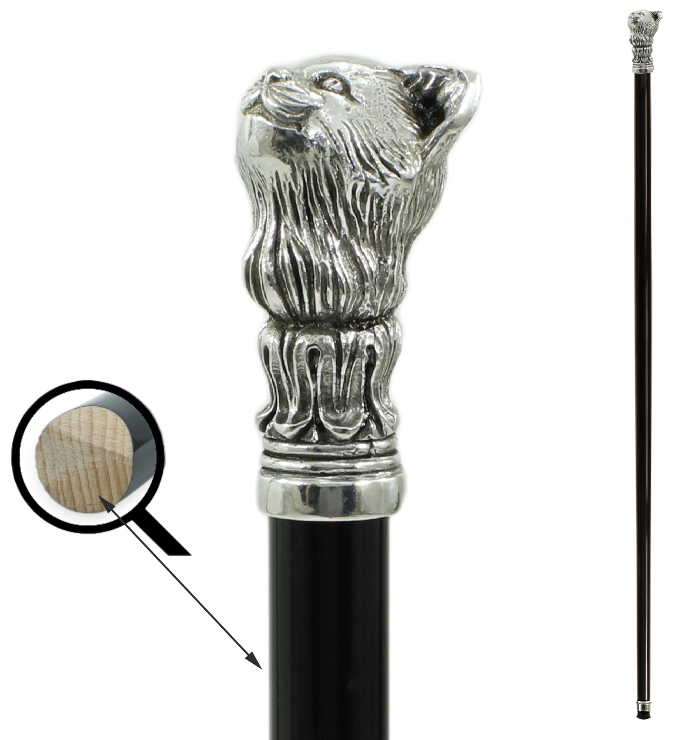 Bastón de Paseo Cavagnini ortopédico Negro Elegante Artesanal de Haya y Metal Personalizable para Hombre Mujer Ceremonia Novio Grabado Nombre Regalo Lujo anciana señora Made in Italy