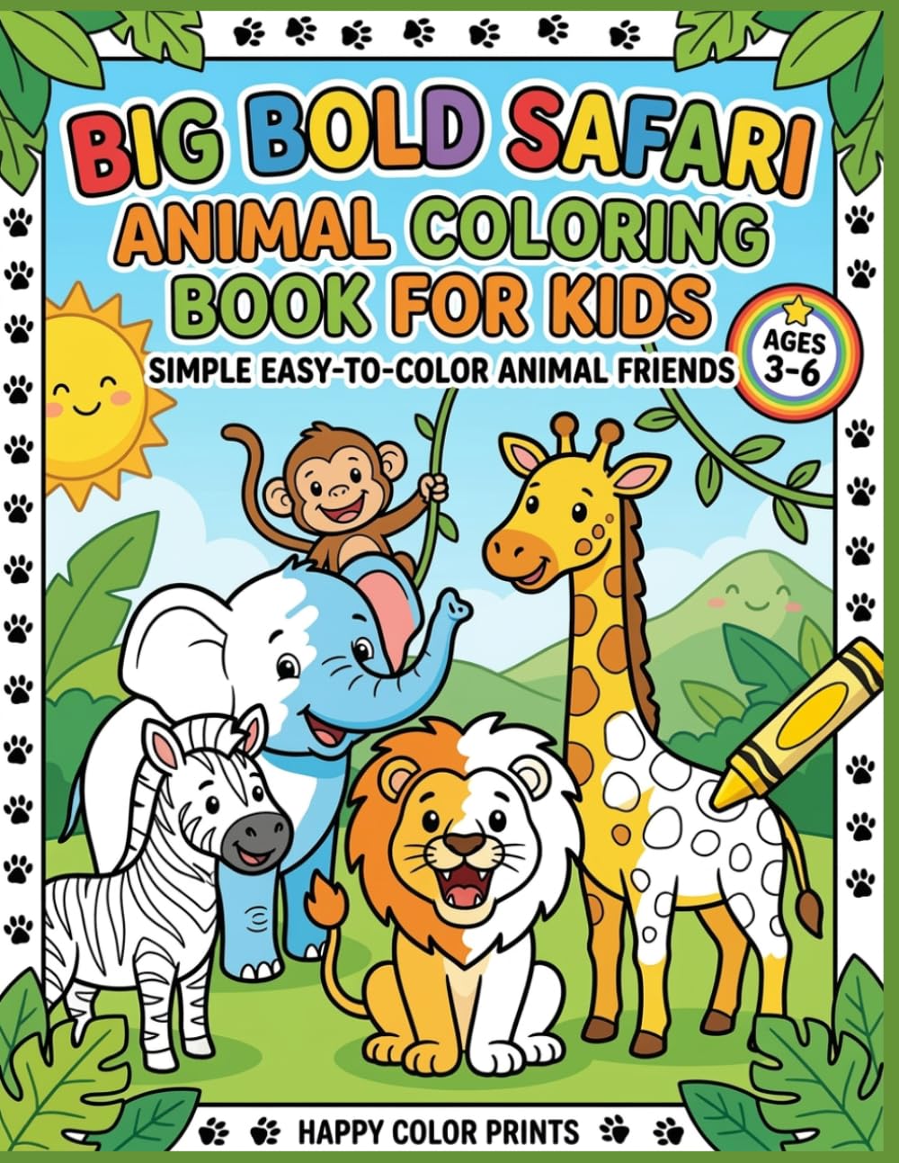 Animal Coloring Book for Kids Ages 3–6 (Big Bold Coloring for kids ages 3-6)
