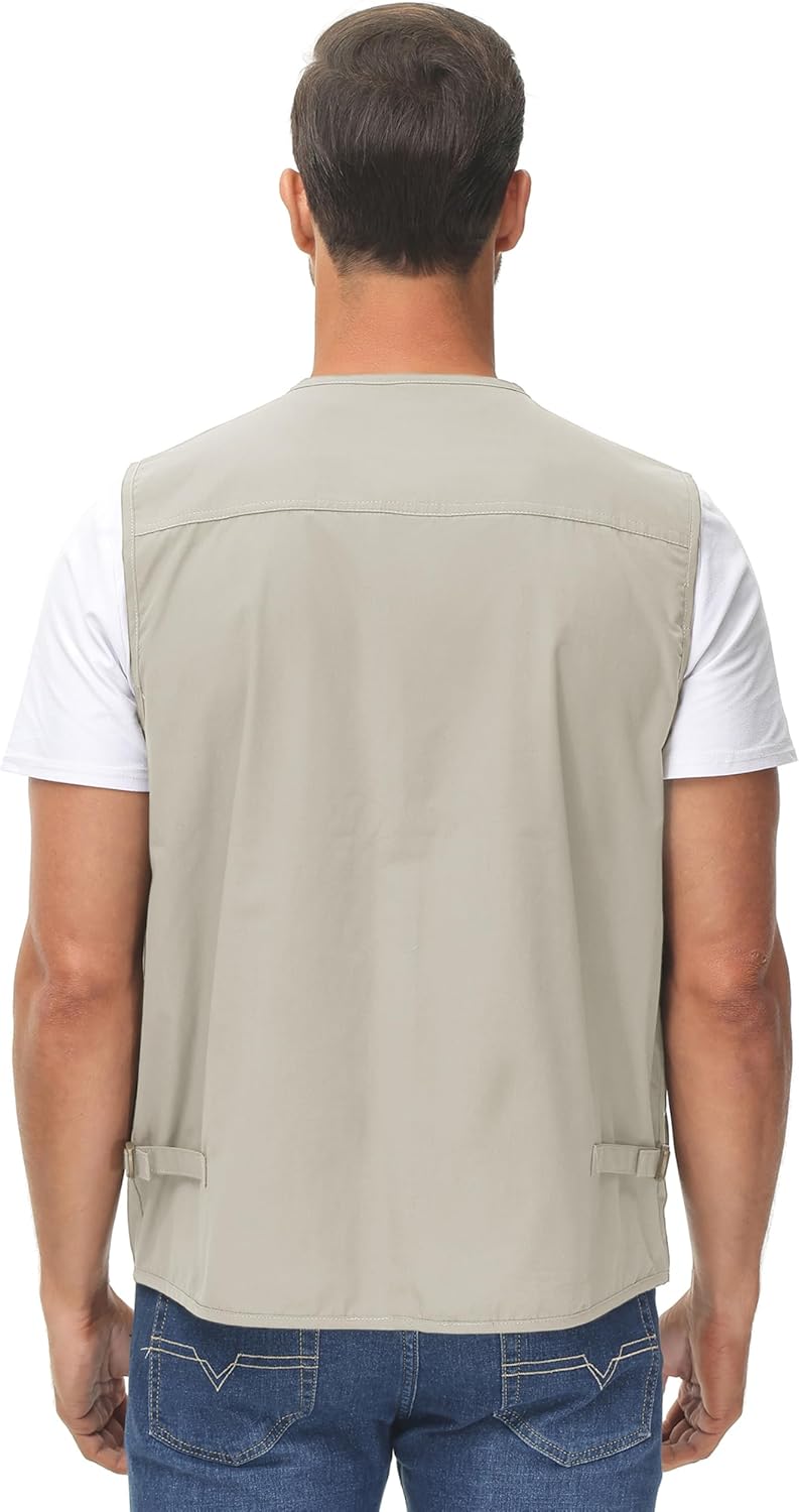 Lentta Men's Fishing Vest Summer Outdoor Lightweight Work Photo Vest 16 Pockets - Image 6