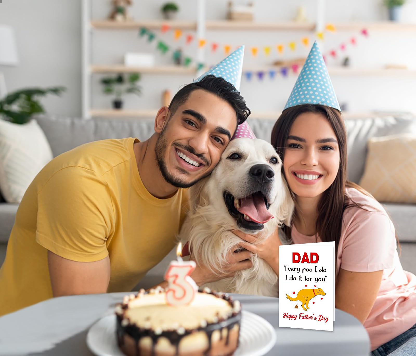 Lustige Vatertagskarte Vom Hund – Geschenk Für Hundeväter, Mit Umschlag, 10,2x15,2 Cm – Blanko Innen
