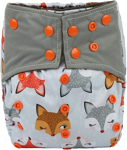 Miniatura 11 de Baby AIll in One Night AIO - Pañal de tela cosido en inserto reutilizable, lavable (dinosaurios azules) Ciervos 3D,Adventure Bear,Ciervo