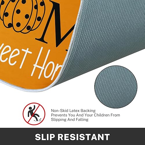 Miniatura 6 de Home Sweet Home - Juego de 2 alfombras y tapetes de cocina antideslizantes y lavables, alfombra de pasillo de cocina de calabaza naranja otoñal,